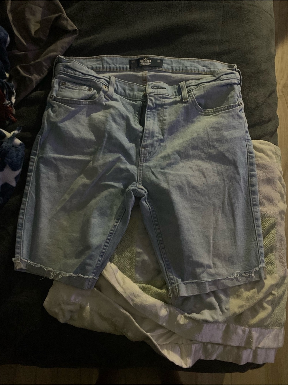 Hollister Pale Blue Denim Cutoff Men's Shorts